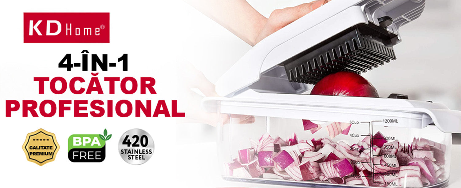 Tocator de Legume 4 in 1 Profesional KD Home ChopMaster Tocator de Legume 4 in 1 Profesional KD Home ChopMaster